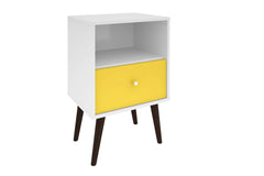 Nightstand in White and Yellow