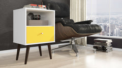 Nightstand in White and Yellow