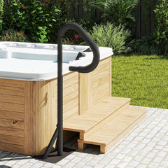 Hot Tub Handrail, Aluminum Spa Hand Rail with 44''-60'' Adjustable Height & 360° Swivel, Safety Side Handrails with Slide-Under Mount Base for Most Hot Tubs & Swim Spas, 600 LBS Capacity