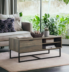 Homare Rustic Oak & Black Finish Coffee Table