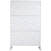 Outdoor & Indoor Privacy Screen Metal Privacy Screen 76" H×48" W, Freestanding Decorative Privacy Screen for Deck Balcony Patio, Privacy Fence Panels for Outside Lawn Garden PS115 WHITE