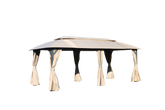 Gazebo 10x20FT, Outdoor Gazebo with Double Roofs, Privacy Curtains, Mosquito Nettings, Heavy Duty Metal Frame Party Tent Canopy for Patio, Backyard, Deck, Lawn, Brown