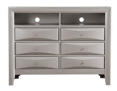 Marilla G1503-TV2 Media Chest , Silver Champagne