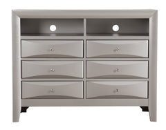 Marilla G1503-TV2 Media Chest , Silver Champagne