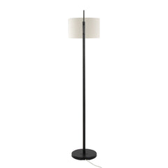 Casper 69" Contemporary Metal Floor Lamp in Matte Black Metal with Natural Linen Shade from Grandview Gallery by
