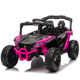 24V Kids ride on UTV W/ 2.4G PC,80W*2,Four-wheel suspension, Anti-Collision bar, High Chassis and Anti-Slip Grip wheels, Bluetooth and Music,Provide a speed of 1.86-3.11mph for Kids Aged 3-5