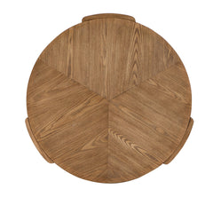 D32x16.5" CRound Coffee Table with Curved Legs and Brown Ash Veneer Finish