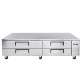 84 " Refrigerated Chef Base 4 Drawer Undercounter Refrigerator 19.1 Cu Ft R290 Ventilated Cooling