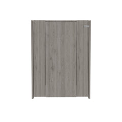 Foldable Table Tacoma, Seven Interior Shelves, Light Gray Finish
