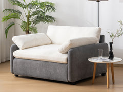 50*43" Oversized Chenille Single Sofa Chair, Wide and Deep Seat Accent Chair, Modern Upholstered Comfy Armchair, Couch Lounge with Pillows for Living Room&Apartment