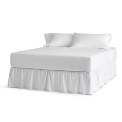 Linenspa 80gsm Microfiber Ruffle Bed Skirt, Cal King, White
