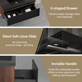 36'' Floating Bathroom Vanity with Sink, Wall-Mounted Striped Bathroom Storage Cabinet with Soft-Close Drawers and Black Quartz Sand Basin, Fully Assembled, Smoked Walnut 24V16-36WAB-W1920P385438