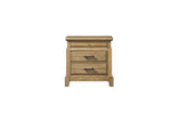 2 Drawer Nightstand w/ Tray - Caramel Finish