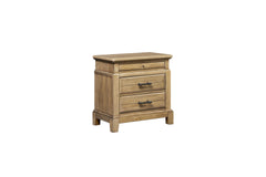 2 Drawer Nightstand w/ Tray - Caramel Finish