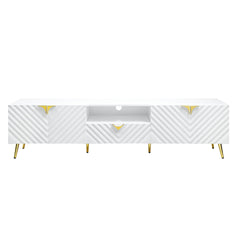 Gaines White High Gloss Finish TV Stand