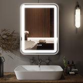 Bathroom Vanity Mirror with Light for Wall Smart LED 32×24 Frame Makeup Mirror for Over Sink Dimmable 3 Colors Temperature Anti-Fog Memory Function Vertical & Horizontal