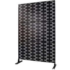 Outdoor & Indoor Privacy Screen Metal Privacy Screen 76" H×48" W, Freestanding Decorative Privacy Screen for Deck Balcony Patio, Privacy Fence Panels for Outside Lawn Garden PS112 BLACK