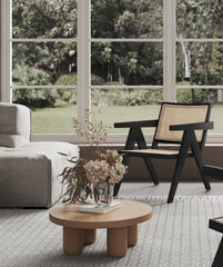 Accent Armchair in Black and Natural