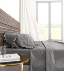 Bamboo Cotton Sheets Soft and Smooth with Viscose from Bamboo Grey King Split