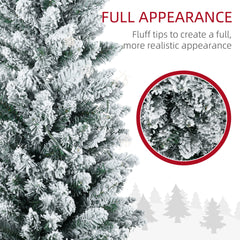 HOMCOM 5' Tall Pre-Lit Slim Noble Fir Artificial Christmas Tree with 110 Warm White LED Lights and 294 Tips, for Christmas Decoration, Green
