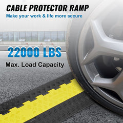 2 Channel Cable Protector Ramp 22000 lbs Load TPU Wire Cable Cover Ramp