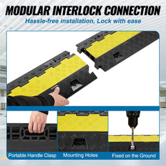 2 Channel Cable Protector Ramp 22000 lbs Load TPU Wire Cable Cover Ramp