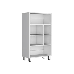 Bookcase 40.6" H, 6 shelves, 4 legs, White