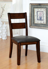 Dark Cherry Finish Solid wood Transitional Style Kitchen Set of 2pcs Dining Chairs Bold & Sturdy Design Chairs Dining Room Furniture Padded Leatherette Seats