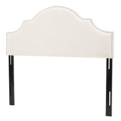Upholstered Headboard Queen Size, Solid Wood Head Board with Durable Metal Legs, Adjustable Height Queen headboard with Nailhead Trim in Bedroom
