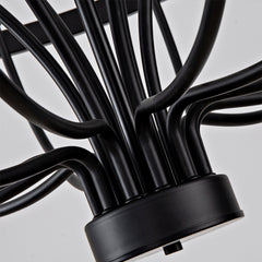 Industrial Black Chandelier Rustic Vintage 24-Lights Candle Style Chandeliers Light Fixture Large Retro Black Chandelier for Dining Room, Kitchen Island, Living Room, E12