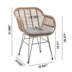 3-Piece Conversation Set in Tan and Gray