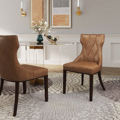 Dining Chair - Set of 2 in Saddle Brown