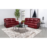 Elodie Red 2-Piece Reclining Sofa Set