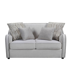 Mahler Beige Linen Loveseat W/4 Pillows