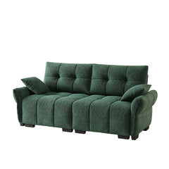 Premium Two-Seater Sofa - Ergonomic Design with High-Resilience Foam Cushions, Modern Chenille Fabric Upholstery for Living Room, Lounge, Office Space, Green