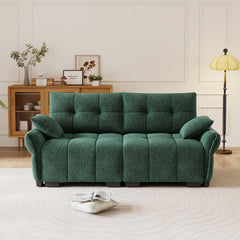Premium Two-Seater Sofa - Ergonomic Design with High-Resilience Foam Cushions, Modern Chenille Fabric Upholstery for Living Room, Lounge, Office Space, Green