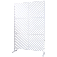 Outdoor & Indoor Privacy Screen Metal Privacy Screen 76" H×48" W, Freestanding Decorative Privacy Screen for Deck Balcony Patio, Privacy Fence Panels for Outside Lawn Garden PS113 WHITE