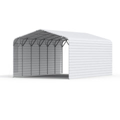 20FT x 30FT Metal Garage – Heavy-Duty Steel Carport with 13FT Peak Roof - The customer must have unloading capabilities, such as a forklift or crane