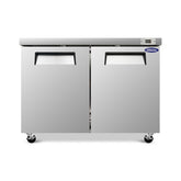ORIKOOL 48" Commercial Under Counter Freezer 2 Door 14.1 Cu.ft Undercounter Work Top Freezers ETL Approved