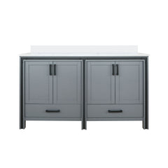 Dark Grey Double Bath Vanity 60 in. W x 22 in. D, with Cultured Marble Top