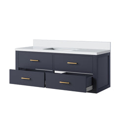 Blue Single Bath Vanity 48 in. W x 22 in. D, with Cultured Marble Top
