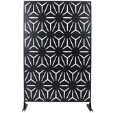 Outdoor & Indoor Privacy Screen Metal Privacy Screen 76" H×48" W, Freestanding Decorative Privacy Screen for Deck Balcony Patio, Privacy Fence Panels for Outside Lawn Garden PS104 BLACK
