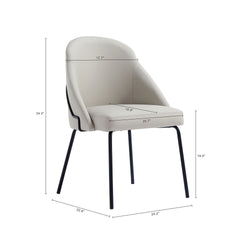 Dining Chair in Stone Gray and Black