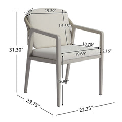 7 pieces Outdoor Dining Set,Dining Chair (Set of 6)+Acacia Wood Expandable Dining Table,Gray