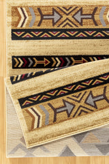 Tribes GC_YLS4006 Cream 2 ft. 7 in. x 7 ft. 3 in. Southwest Area Rug