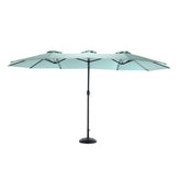 14.8 Ft Double Sided Outdoor Umbrella Rectangular Large with Crank ( Light green )(No Base)