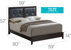 Elegant Espresso Full Bed With Transitional Style