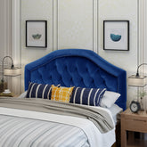 Tufted Upholstered Headboard Queen Size, Solid Wood Head Board with Durable Metal Legs, Adjustable Height Queen headboard with Nailhead Trim in Bedroom