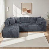 105" L-Shaped Modular Compression Sofa, Plush Upholstery, All-Foam Structure (No Springs), Vacuum-Packed, Space-Saving for Living Room, Bedroom, Apartment (Right Chaise)