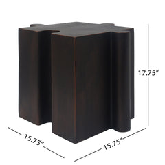 3-Piece Artistic Puzzle Table Set,Modular MGO Side Tables with Interlocking Design (2 Convex & 1 Concave), 200lb Capacity for Indoor & Outdoor, Antique Copper Color